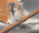 Sparrow on the scrap heap painting by Esther Tyson